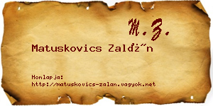 Matuskovics Zalán névjegykártya